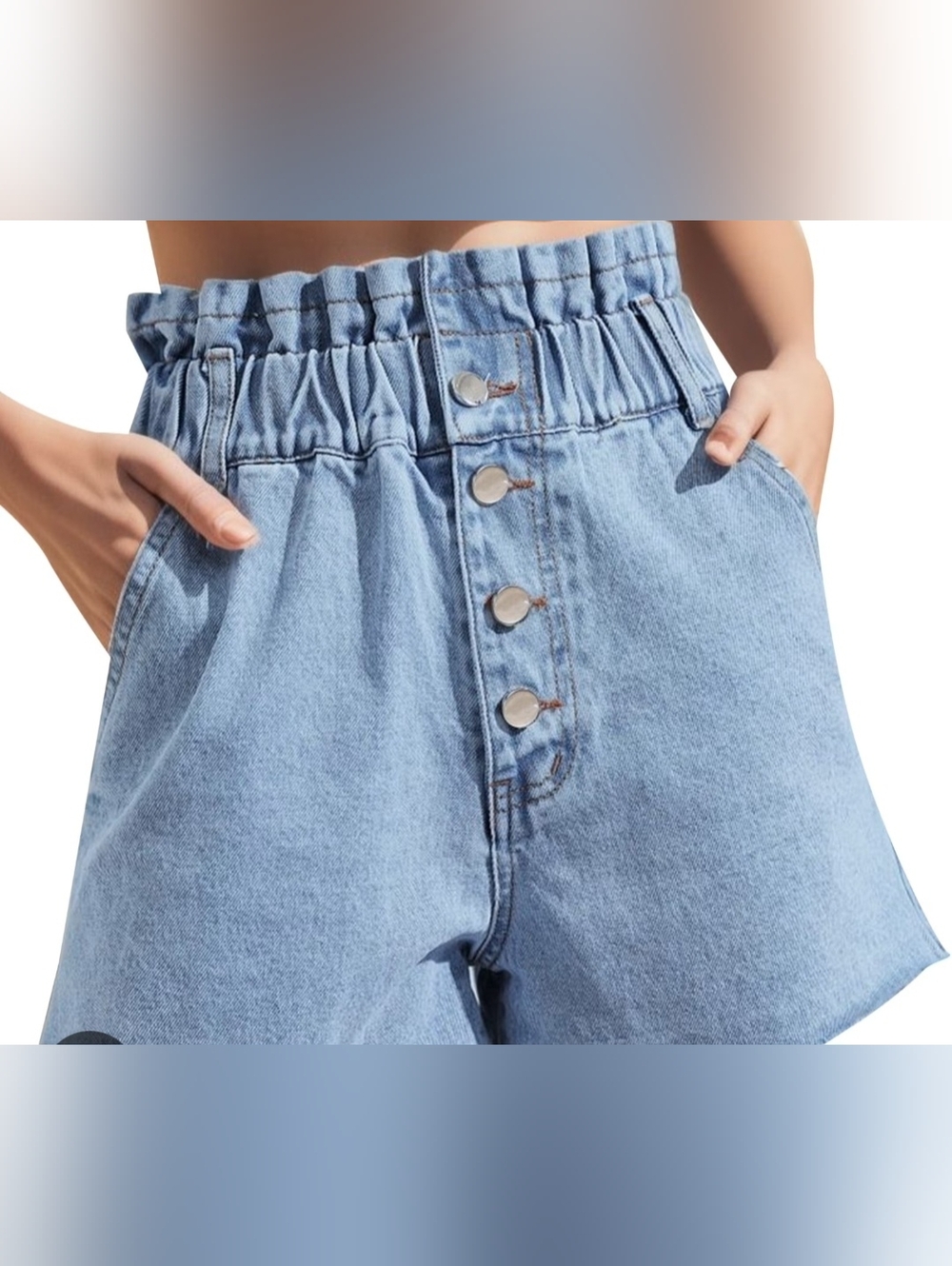 Shein Curve High Rise Paper Bag Shorts
